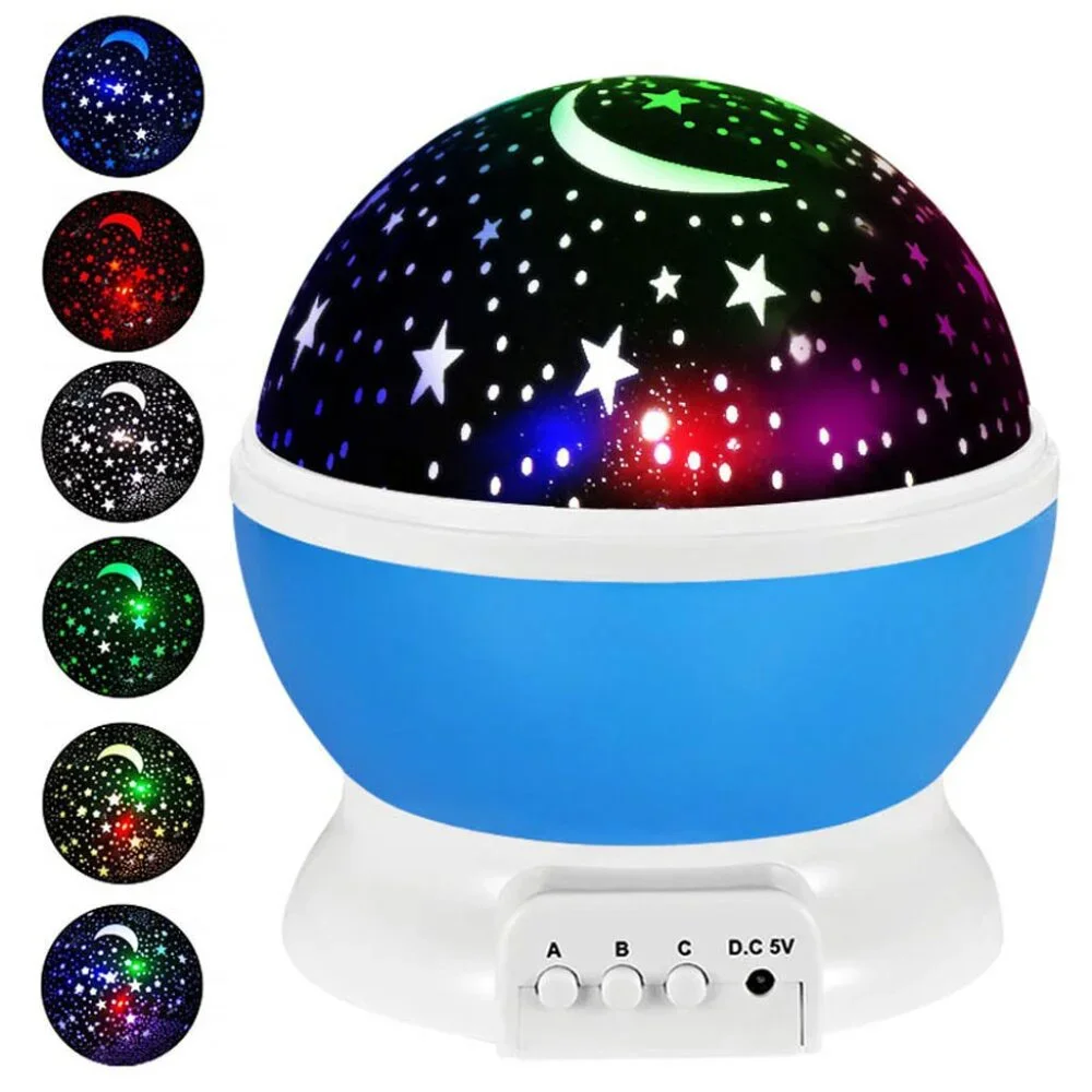 Moon Star Projector Light, 9 Colors Conversion with 360 Degree Rotation